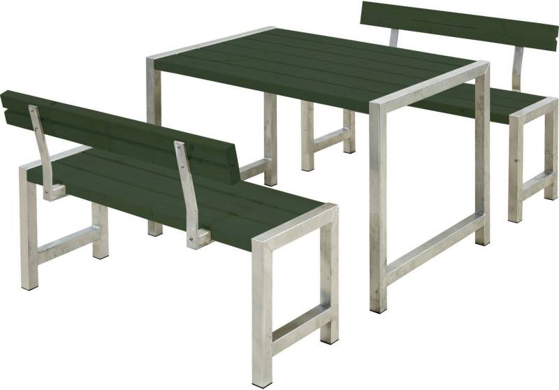PLUS Garten-Essgruppe Cafegarnituren, (3-tlg), bestehend aus: Tisch und 2 Bänke + 2 Rückenlehnen von PLUS
