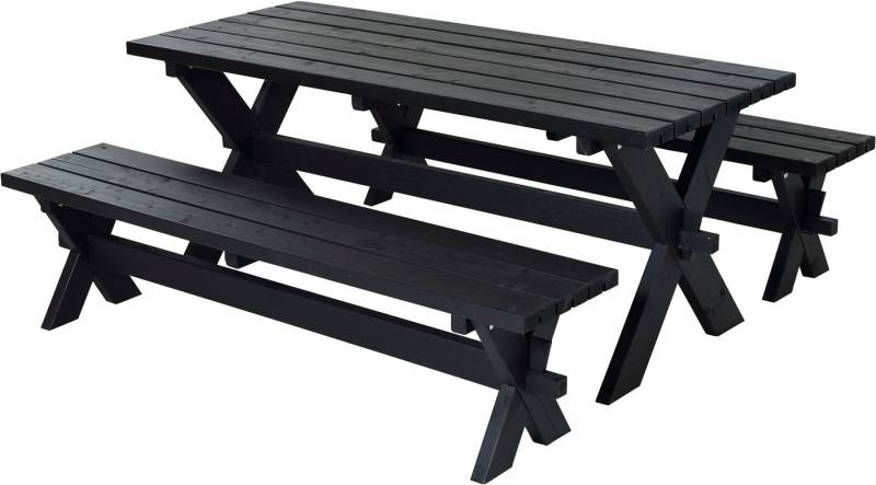 PLUS Garten-Essgruppe »Nostalgi« Plankengarnitur, TOPSELLER!, (3-tlg., OTTOs Choice), bestehend aus: Tisch und 2 Bänke von PLUS