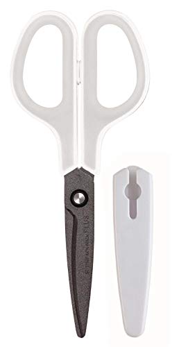 Plus Japan Fitcut Curve Scheren mit Antihaftbeschichtung, 175 mm, Weiß/Grau, 5 Stück von PLUS