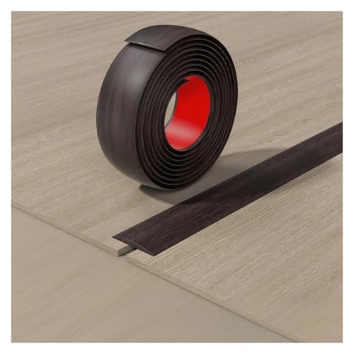 Boden Übergangsstreifen, Selbstklebender Bodenkantenstreifen Für Unebene Böden, Lücken Aus, Abziehen Und Aufkleben Flache PVC-Trennübergangsstreifen(Black wood,7.6cm*100cm(3.3ft)) von PLWUPE