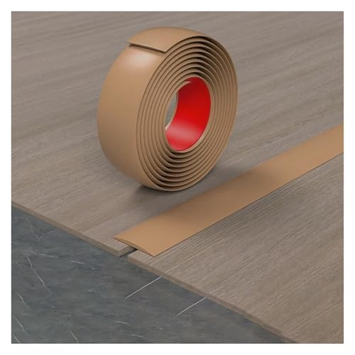 Boden Übergangsstreifen, Selbstklebender Bodenkantenstreifen Für Unebene Böden, Lücken Aus, Abziehen Und Aufkleben Flache PVC-Trennübergangsstreifen(Brown,7.6cm*100cm(3.3ft)) von PLWUPE