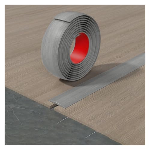 Boden Übergangsstreifen, Selbstklebender Bodenkantenstreifen Für Unebene Böden, Lücken Aus, Abziehen Und Aufkleben Flache PVC-Trennübergangsstreifen(Gray wood,7.6cm*100cm(3.3ft)) von PLWUPE