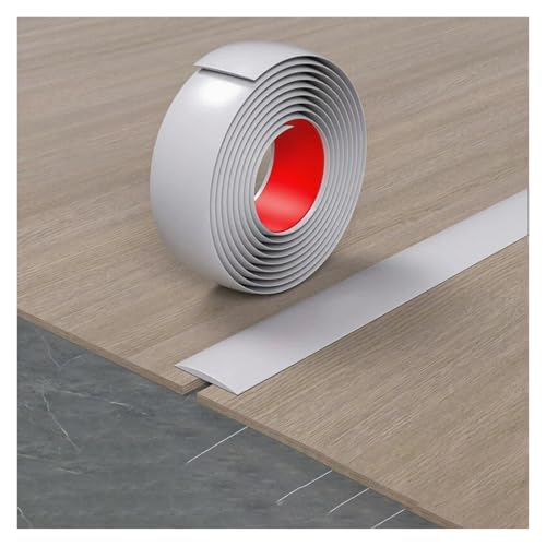 Boden Übergangsstreifen, Selbstklebender Bodenkantenstreifen Für Unebene Böden, Lücken Aus, Abziehen Und Aufkleben Flache PVC-Trennübergangsstreifen(Weiß,7.6cm*100cm(3.3ft)) von PLWUPE