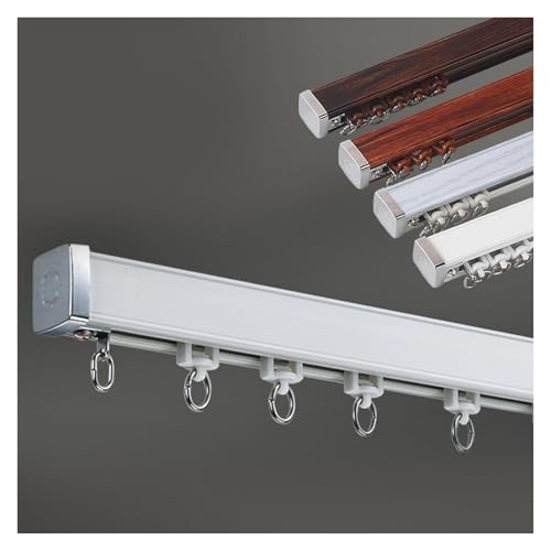 PLWUPE Vorhangschiene-Set mit Decken und Wandhalterung, Holzmaserung-Finish Vorhangstange Gardinenstange Raumteiler, Gardinenschiene für Wohnzimmer, Schlafzimmer, Dusche(Weiß,200cm/6.5ft (2 * 100cm)) PLWUPE Vorhangschiene-Set mit Decken und Wandhalterung, Holzmaserung-Finish Vorhangstange Gardinenstange Raumteiler, Gardinenschiene für Wohnzimmer, Schlafzimmer, Dusche(Weiß,200cm/6.5ft (2 * 100cm)) von PLWUPE