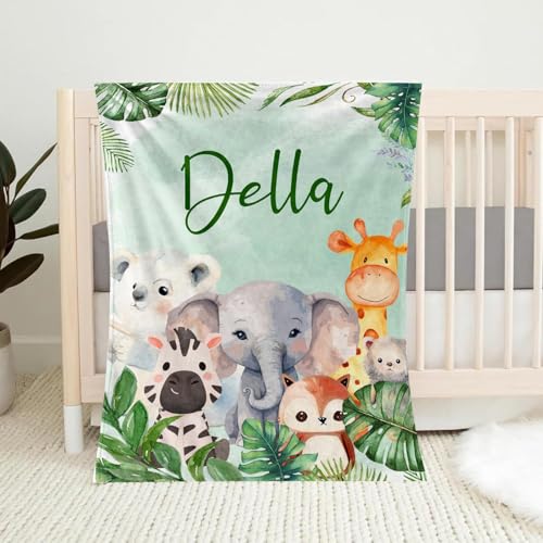 Babydecke mit Namen Personalisiert,Flauschige Warme Kuscheldecke mit Namen und Geburtsdatum,Geschenk Baby Taufe Geburt Mädchen Junge für Kinderdecke Namensdecke Krabbeldecke von PLYIHE