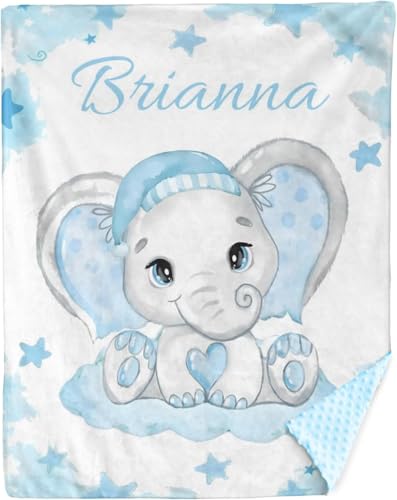 Babydecke mit Namen Personalisiert Baby Decken Neugeborenen, Super Flauschig Weiche Warme Kuscheldecke mit Namen und Geburtsdatum Geschenk für Jungen & Mädchen Baby Taufe Geburt von PLYIHE