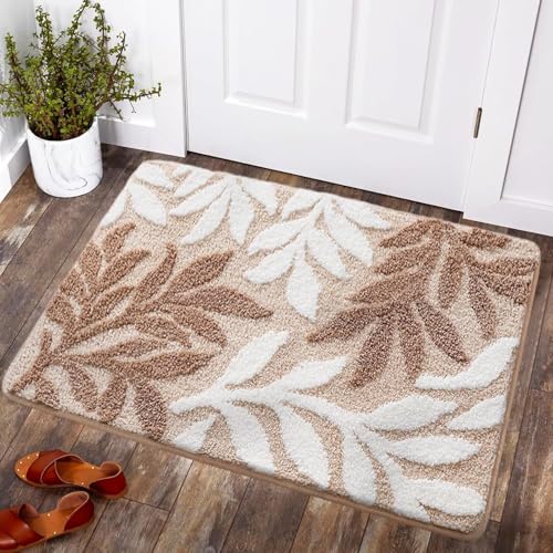 PLYIHE Badematte Bunt rutschfest,Frühling Blumen Muster Badezimmer Teppich,Verdickt und super saugfähig Badteppich Badvorleger,Weiche Duschvorleger Absorbierende Fußmatte Bad von PLYIHE
