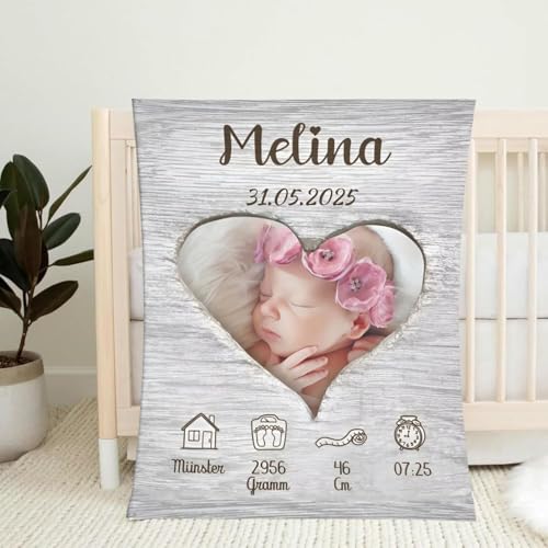 PLYIHE Personalisierte Babydecke mit Foto Namen Geburtsdatum,Baby Kuscheldecke Personalisiert Geschenk zur Geburt,Taufe Geburtstag Kuschelig Weich Baby Decke für Jungen & Mädchen PLYIHE Personalisierte Babydecke mit Foto Namen Geburtsdatum,Baby Kuscheldecke Personalisiert Geschenk zur Geburt,Taufe Geburtstag Kuschelig Weich Baby Decke für Jungen & Mädchen von PLYIHE