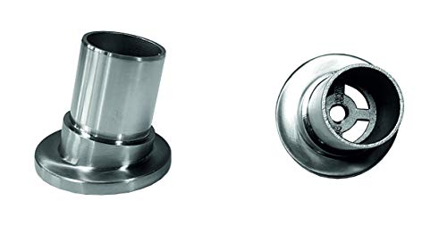 Edelstahl Rohrverbinder Glasplattenträger Steckfitting Hustenschutz Spuckschutz (80° Rohrbefestigungsflansch) von PMC