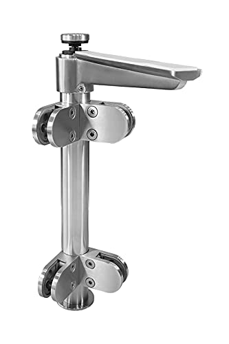 Hustenschutz Spuckschutz Edelstahl Pfosten Thekenaufsatz Glasaufbau Produktion (Model: 23, 90° - Verbinder) von PMC