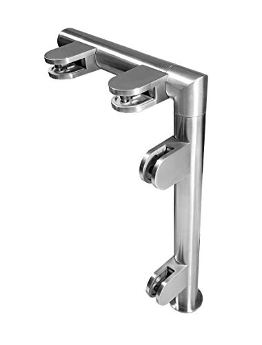 Hustenschutz Spuckschutz Edelstahl Pfosten Thekenaufsatz Glasaufbau Produktion (Model: 25, LS - Links) von PMC