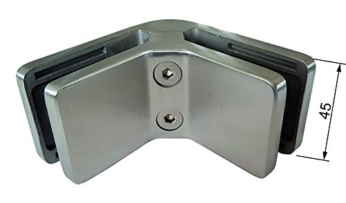 PMC Edelstahl Inox V4A MOD:23 Glashalter Verbinder Glasklemme Glass Clamp Inox 90° Ecke Eckige form_alle (10,00 mm) von PMC