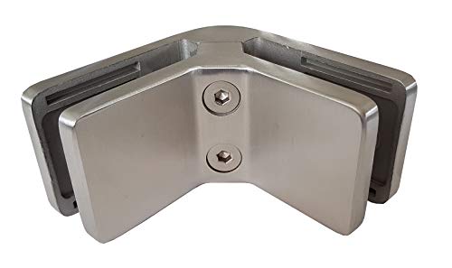 PMC Edelstahl Inox V4A MOD:23 Glashalter Verbinder Glasklemme Glass Clamp Inox 90° Ecke Eckige form_alle (12,76 mm) von PMC