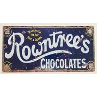 Aluminium Vintage Stil Wandschild - Rowntrees Chocolates Blue 30, 5 X 15, 2 cm [Rtree] von PMCoinShop