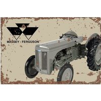 Metall Aluminium Vintage Stil Wandschild - Grau Massey Ferguson 10 X 8 Zoll [Mf01] von PMCoinShop