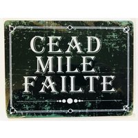 Metall Vintage Stil Wandschild Cead Mile Failte Irish Welcome, 2 Größen [Irwel] von PMCoinShop