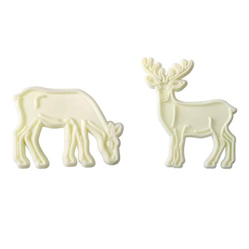 Cake Company Ausstecher-Set "Rentier" aus Kunststoff | 2-teilig: 7 x 8 & 7 x 5 cm | aus Kunststoff | für Fondant | Ausstech-Form für Torten-Deko & Torten-Verzierung | Ausstech-Formen für Kuchen-Deko von PME