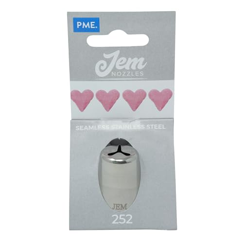 JEM Spritztülle Nummer 252 mit Herzmotiv, Edelstahl, Silber, 2 x 2 x 3.5 cm von PME