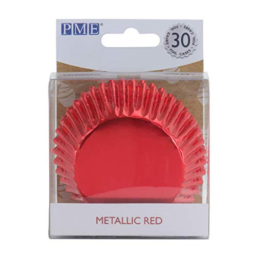 PME - Metallic-Backformen für Cupcakes - Rot, Packung mit 30 Stück von PME