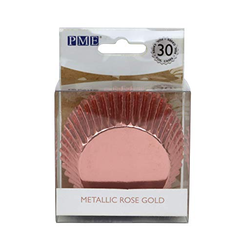 PME BC818 Metallic-Backformen für Cupcakes-Rose Gold, Packung mit 30 Stück, Paper von PME