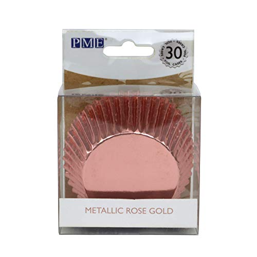 PME BC818 Standard Baking Cups, PK/30 Metallic-Backformen für Cupcakes-Rose Gold, Packung mit 30 Stück, Paper, Roségold PME BC818 Standard Baking Cups, PK/30 Metallic-Backformen für Cupcakes-Rose Gold, Packung mit 30 Stück, Paper, Roségold von PME
