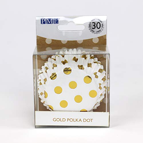 PME BC833 Papier-Backformen Gold Polka Punkt, Folienbeschichtetes von PME