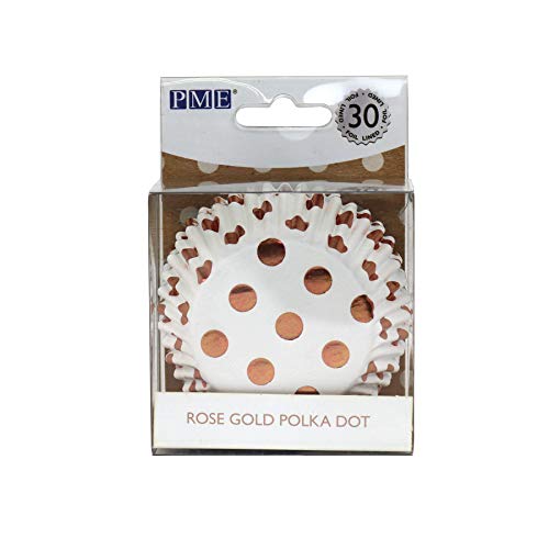 PME BC835 Papier-Backformen Roségold Polka Punkt, Folienbeschichtetes, Rose von PME