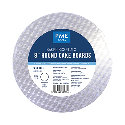 PME Baking Essentials - Runde Tortenplatten Cakeboard 20 cm / 8 Zoll, 3-teilig von PME