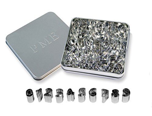 PME AN360 Edelstahlausstecher für Alphabet & Zahlen, Sortiment, 36-teilig, Edelstahl, Silver, 2 x 2 x 2 cm von PME