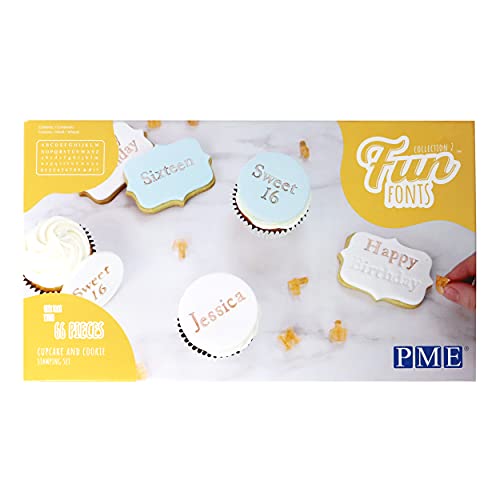 PME FF57 Fun Fonts Stempelset für Cupcakes und Kekse, Kollektion 2 von PME