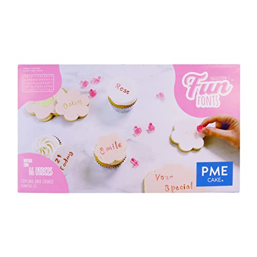 PME FF60 Fun Fonts-Cupcake and Cookie Stamping Set for Cake Design, 66 Pieces, Collection 3, Plastic PME FF60 Fun Fonts-Cupcake and Cookie Stamping Set for Cake Design, 66 Pieces, Collection 3, Plastic von PME