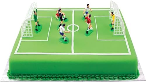 PME FS009 Fußball Topper für Kuchen und Cupcakes 9er Set, Kunststoff, Multicolored, 10 x 4 x 6.3 cm von PME