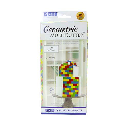PME GMC173 Geometric MultiCutter-Brick, Large Geometrischer Ausstechformen, Backsteinmauer, großformatigen, ABS Kunststoff, weiß von PME