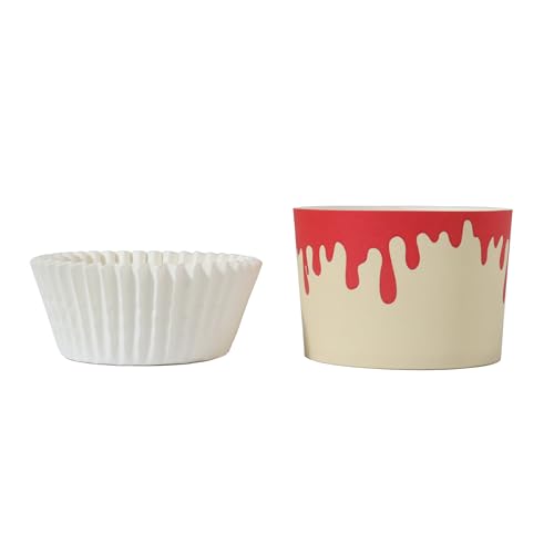 PME Halloween Kartonbackformen mit Cupcake-Förmchen - Tropfendes Blut (12er-Set) von PME