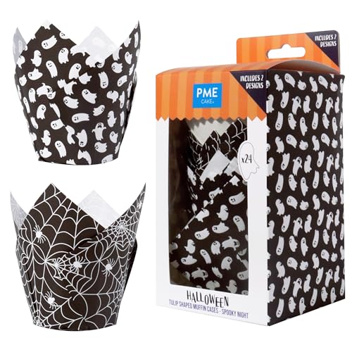PME Halloween Tulpen-Muffinförmchen - Spukige Nacht (24 Stück) von PME