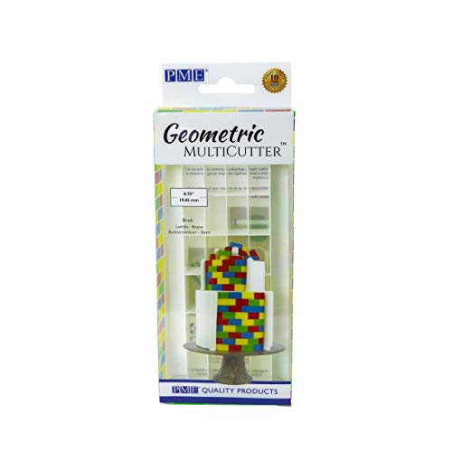 PME GMC171 Geometric MultiCutter-Brick, Small Geometrischer Ausstechformen, Backsteinmauer, kleinstückigem, ABS Kunststoff, weiß von PME