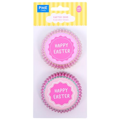 PME Oster Cupcake-Förmchen Folienbeschichtet - Frohe Ostern, 60 Stück von PME