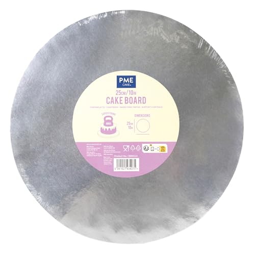 PME Runde Kuchenplatte mit Glatter Rand, Silber (10" / 25cm) von PME