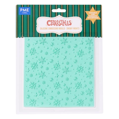 PME Weihnachts Fondant Präge-Matte, Schneebedeckte Nächte von PME