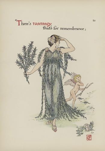 PMEFGJDPE Bekannt Deko Kunstdrucke Bilder Tier Poster Blumen aus shakespeares garden von walter crane Abstrakte Leinwand Kunst für Wohnzimmerdekoration 60x90cm von PMEFGJDPE