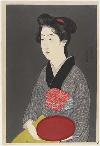 PMEFGJDPE Bekannt Deko Kunstdrucke Bilder Tier Poster Frau mit Tablett von Goyo Hashiguchi Abstrakte Leinwand Kunst für Wohnzimmerdekoration 60x90cm PMEFGJDPE Bekannt Deko Kunstdrucke Bilder Tier Poster Frau mit Tablett von Goyo Hashiguchi Abstrakte Leinwand Kunst für Wohnzimmerdekoration 60x90cm von PMEFGJDPE