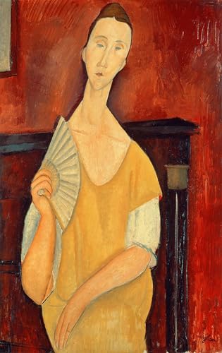 PMEFGJDPE Bekannt Deko Kunstdrucke Bilder Tier Poster Frau mit fächer von amedeo modigliani Abstrakte Leinwand Kunst für Wohnzimmerdekoration 60x90cm PMEFGJDPE Bekannt Deko Kunstdrucke Bilder Tier Poster Frau mit fächer von amedeo modigliani Abstrakte Leinwand Kunst für Wohnzimmerdekoration 60x90cm von PMEFGJDPE