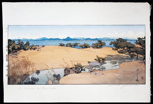 PMEFGJDPE Bekannt Deko Kunstdrucke Bilder Tier Poster Garten in der Nähe des Biwa-Sees von Hiroshi Yoshida Abstrakte Leinwand Kunst für Wohnzimmerdekoration 60x90cm von PMEFGJDPE