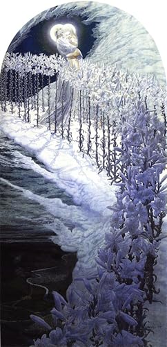 PMEFGJDPE Bekannt Deko Kunstdrucke Bilder Tier Poster La Vergine Dei Gigli Carlos Schwabe Abstrakte Leinwand Kunst für Wohnzimmerdekoration 60x90cm von PMEFGJDPE