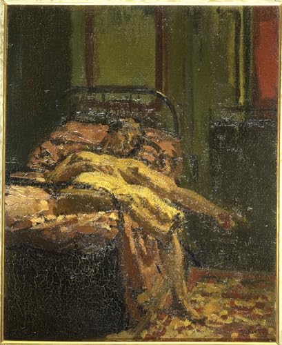 PMEFGJDPE Bekannt Deko Kunstdrucke Bilder Tier Poster Mädchen auf einem Bett Mornington Crescent von Walter Richard Sickert Abstrakte Leinwand Kunst für Wohnzimmerdekoration 60x90cm von PMEFGJDPE