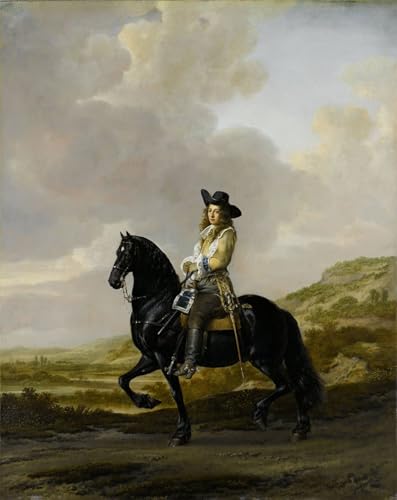 PMEFGJDPE Bekannt Deko Kunstdrucke Bilder Tier Poster Pieter Schout zu Pferd von De Keyser Abstrakte Leinwand Kunst für Wohnzimmerdekoration 60x90cm von PMEFGJDPE
