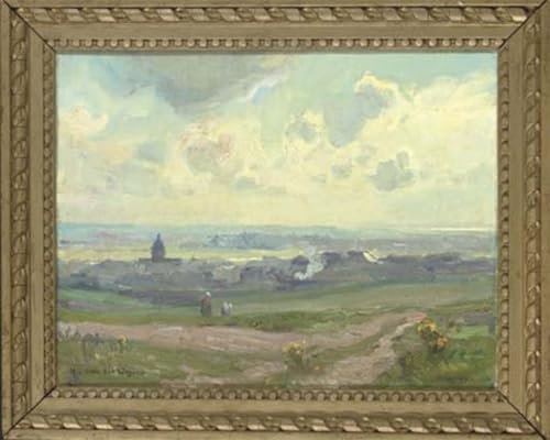 PMEFGJDPE Bekannt Deko Kunstdrucke Bilder Tier Poster Sonne hinter den Wolken Etaples Frankreich Harry Van Der Weyden Abstrakte Leinwand Kunst für Wohnzimmerdekoration 60x90cm von PMEFGJDPE