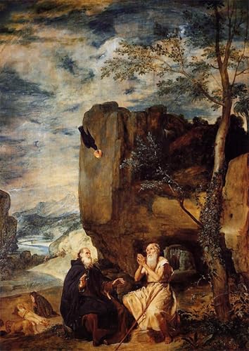 PMEFGJDPE Bekannt Deko Kunstdrucke Bilder Tier Poster St. anthony abbot und st. paul der einsiedler von diego Rodriguez de velazquez Abstrakte Leinwand Kunst für Wohnzimmerdekoration 60x90cm PMEFGJDPE Bekannt Deko Kunstdrucke Bilder Tier Poster St. anthony abbot und st. paul der einsiedler von diego Rodriguez de velazquez Abstrakte Leinwand Kunst für Wohnzimmerdekoration 60x90cm von PMEFGJDPE