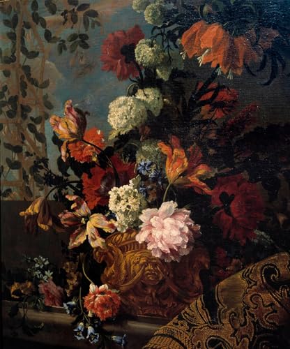 PMEFGJDPE Bekannt Deko Kunstdrucke Bilder Tier Poster Stillleben mit Blumen von Jean Baptiste Monnoyer Abstrakte Leinwand Kunst für Wohnzimmerdekoration 60x90cm von PMEFGJDPE