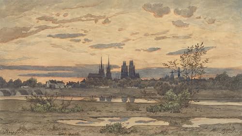 PMEFGJDPE Bekannt Deko Kunstdrucke Bilder Tier Poster eine Ansicht von Moulins von Henri Harpignies Abstrakte Leinwand Kunst für Wohnzimmerdekoration 60x90cm von PMEFGJDPE